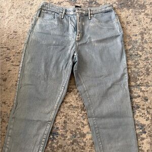 Women's Cropped Metallic Jeans